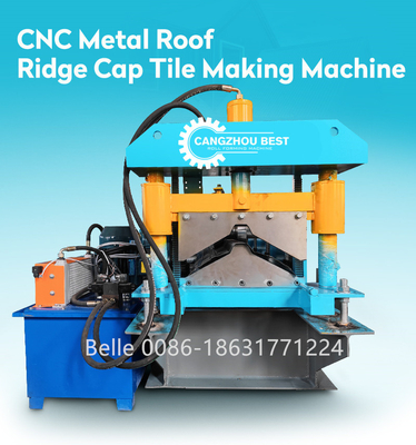 Metal 350H Steel Roof Tile Ridge Cap Machine Sistem Pemotong Hidrolik