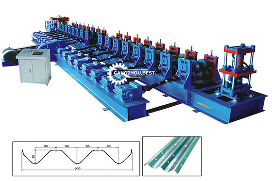 Mesin Roll Forming W Beam / Thrie Beam 1600mm Dia Panel