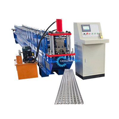 Galvanized Steel PLC Control Shelf Peregangan Rack Roll Forming Machine