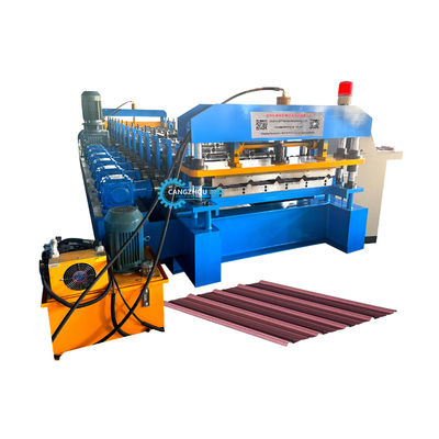 Mesin Membentuk Roofing Sheet Roll 0.3-0.8mm Kontrol PLC 8-15m/min
