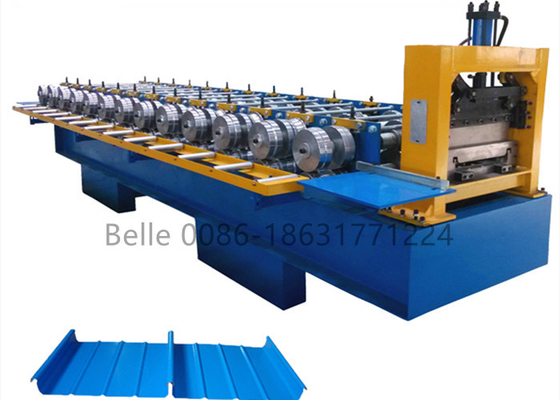 Plc 6kw Standing Seam Roll Forming Machine Panel Pembuatan Genteng Logam