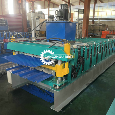 Coil Width 1000mm Roofing Sheet Roll Forming Machine Profil Baja Ibr Bergelombang