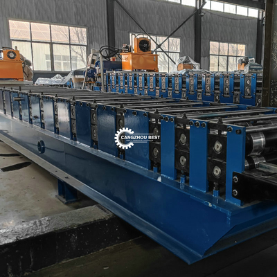 0.3-0.8mm Steel Profile Standing Seam Roll Forming Machine Dengan Embossing