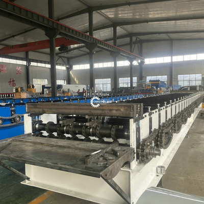 YX1000 0.3-1.2mm lantai dek baja Profil Roll Forming Machine 380VAC Untuk pasar Turki