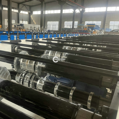YX1000 0.3-1.2mm lantai dek baja Profil Roll Forming Machine 380VAC Untuk pasar Turki