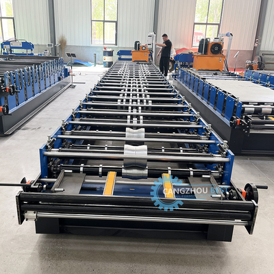 PLC Control Automatic Cutting Ppgi Steel High Rib Roofing Sheet Cold Roll Forming Machine Untuk Zimbabwe