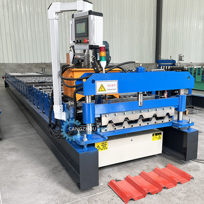 PLC Control Automatic Cutting Ppgi Steel High Rib Roofing Sheet Cold Roll Forming Machine Untuk Zimbabwe