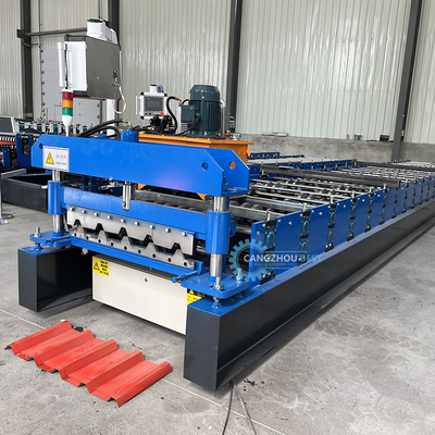 PLC Control Automatic Cutting Ppgi Steel High Rib Roofing Sheet Cold Roll Forming Machine Untuk Zimbabwe