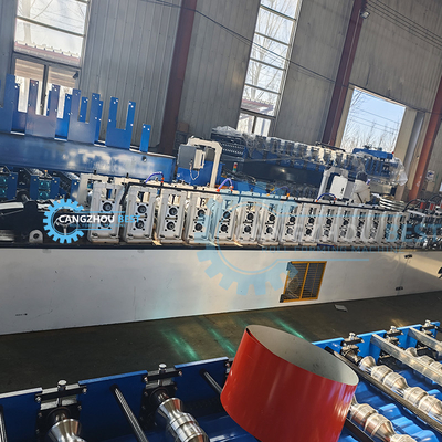 Euro Type CE Hidrolik Baja Shutter Pintu Membuat Roll Forming Mesin Dengan lubang Punching
