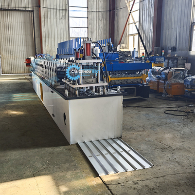 Euro Type CE Hidrolik Baja Shutter Pintu Membuat Roll Forming Mesin Dengan lubang Punching