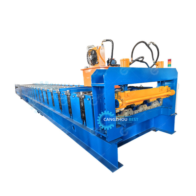 Hydraulic Cutting Heavy Duty Decking Sheet Floor Roll Forming Making Machine Mesin untuk membuat lembaran lantai