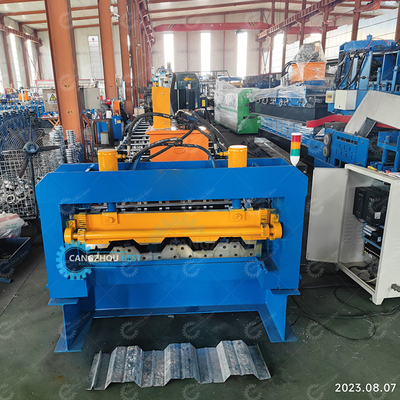 Hydraulic Cutting Heavy Duty Decking Sheet Floor Roll Forming Making Machine Mesin untuk membuat lembaran lantai