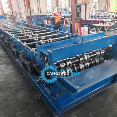 Hydraulic Cutting Heavy Duty Decking Sheet Floor Roll Forming Making Machine Mesin untuk membuat lembaran lantai