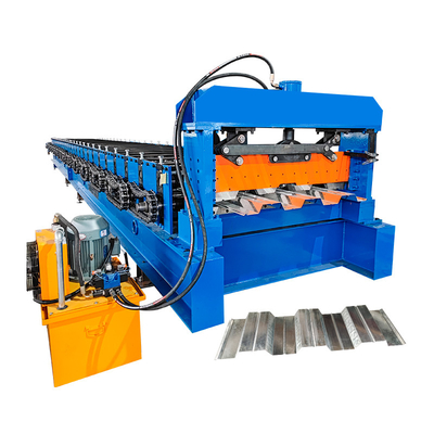 Profil baja Galvanized PLC Control Decking Sheet Floor Roll Forming Machine