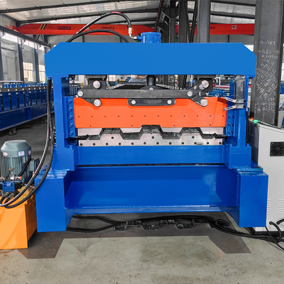 Profil baja Galvanized PLC Control Decking Sheet Floor Roll Forming Machine