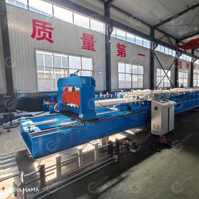 Baja Galvanis Kekuatan Besar 8-25m/mnt Mesin Roll Forming Dek Logam