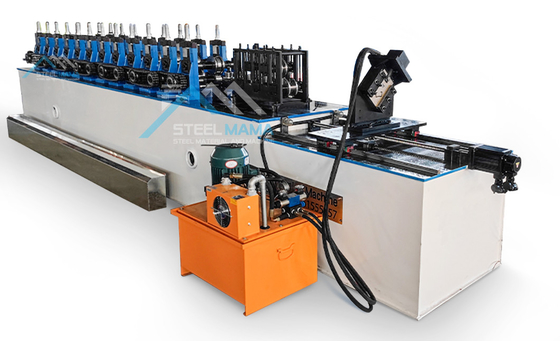 Mesin Pembentuk Roll Stud dan Track yang Dikendalikan PLC Berkecepatan Tinggi untuk C U L T Ceiling Grid