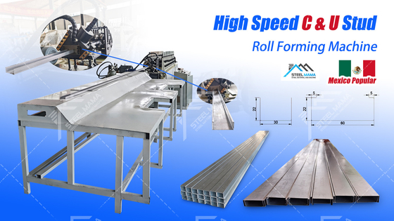 PLC Otomatis Metal Stud dan Track Roll Forming Machine untuk produksi C U L T Ceiling Grid