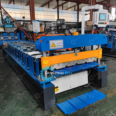 1000mm layar sentuh Lembar atap logam membuat roll membentuk mesin Plc kontrol