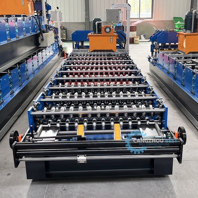Mesin Roll Forming Lembar Atap Profil Bergelombang 3KW Listrik Berpenggerak Rantai PPGI