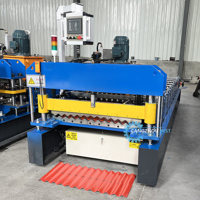 Mesin Roll Forming Lembar Atap Profil Bergelombang 3KW Listrik Berpenggerak Rantai PPGI