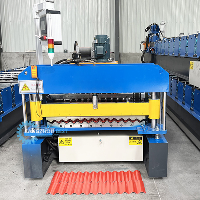 Mesin Roll Forming Lembar Atap Profil Bergelombang 3KW Listrik Berpenggerak Rantai PPGI