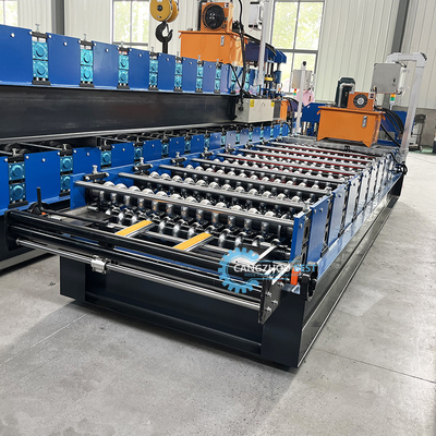 Mesin Roll Forming Lembar Atap Profil Bergelombang 3KW Listrik Berpenggerak Rantai PPGI