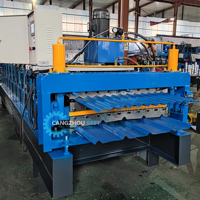Rumah Bangunan Dua Lapisan Dua Profil Atap Lembar Roll Forming Machine