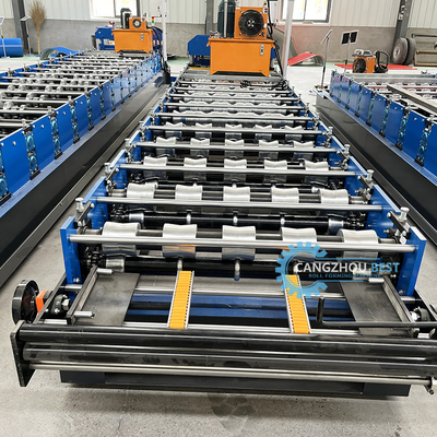 Jenis bambu berwarna atap mengkilap ubin Mesin Roll Forming