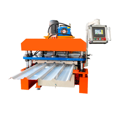 Profil Baja Warna Mesin Pembuat Roll Forming Lembaran Atap Panel Rib/R Berkecepatan Tinggi