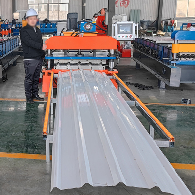 Profil Baja Warna Mesin Pembuat Roll Forming Lembaran Atap Panel Rib/R Berkecepatan Tinggi