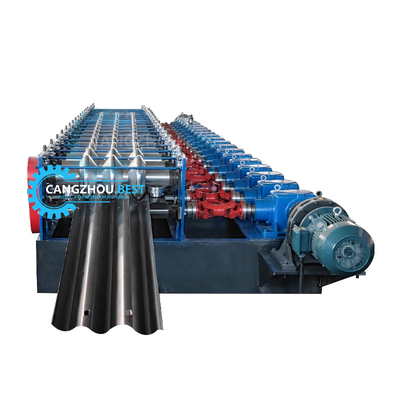 Ketebalan baja 4mm Besi Perubahan cepat 2&amp;3 Gelombang Crash Barrier Roll Forming Machine