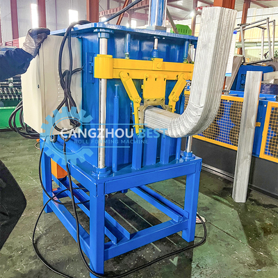 Color Steel Square Tube Mold Cutting Roll Forming Machine dengan Mesin Elblow