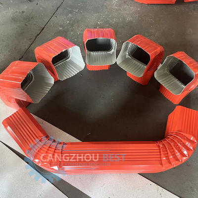 Color Steel Square Tube Mold Cutting Roll Forming Machine dengan Mesin Elblow