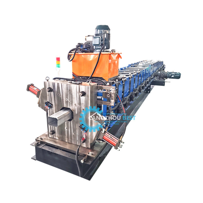 Color Steel Square Tube Mold Cutting Roll Forming Machine dengan Mesin Elblow