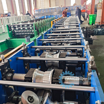Color Steel Square Tube Mold Cutting Roll Forming Machine dengan Mesin Elblow
