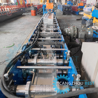 Self Lock Double Head Galvanized Steel 1.2mm Ketebalan Baja Pintu Frame Roll Forming Mesin
