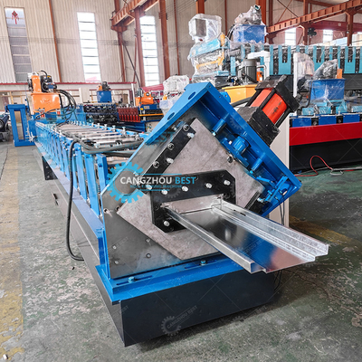 Self Lock Double Head Galvanized Steel 1.2mm Ketebalan Baja Pintu Frame Roll Forming Mesin