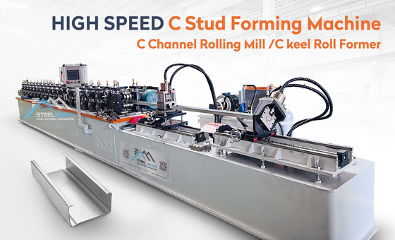 Mesin Pembentuk Roll Stud dan Track Berkecepatan Tinggi dengan Kecepatan Pembentukan 12-14m/menit