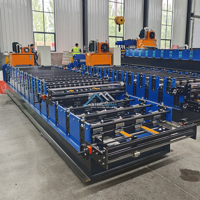 Daya hidrolik 5.5kw Warna Atap Lapisan Ganda IBR Corrugated Tile Roll Forming Machine