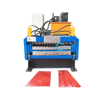 Otomatis Pemotongan Daya Hidrolik Profil Baja Lapisan Double Roofing Roll Forming Machine