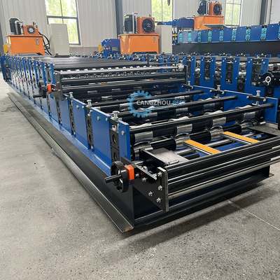 Otomatis Pemotongan Daya Hidrolik Profil Baja Lapisan Double Roofing Roll Forming Machine