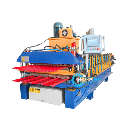 1000mm Lebar Koil IBR lembaran profil baja bergelombang Double Layer Roll Forming Machine