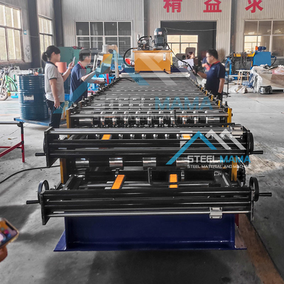 Mesin Membentuk Roll Atap Baja Lapisan Berlapis Berganda dengan 5.5 KW Daya dan 15-16 Stasiun