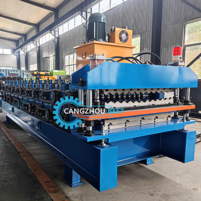 Lembar atap logam lapisan ganda dua profil dalam satu mesin roll membentuk 5.5 kW Daya
