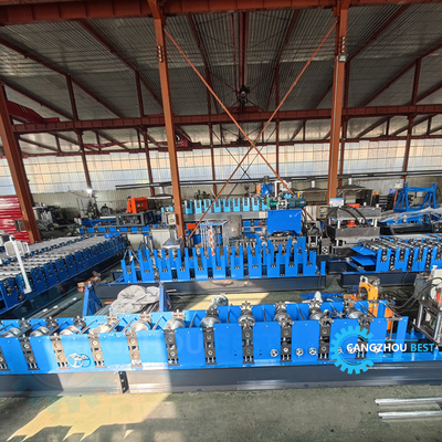 Steel Profile Channel Roll Forming Machine Mengubah Ukuran C Purlin 80-300mm Ukuran Web
