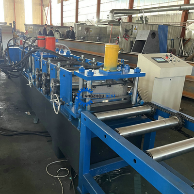 Hydraulic Cutting Self Lock Galvanized Steel Door Frame Roll Forming Machine Mesin untuk Membentuk Kerangka Pintu Baja