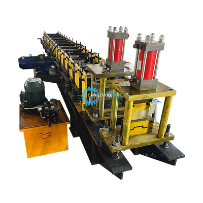 Kontrol PLC Pemotongan Cetakan Hidraulik Profil T V Bentuk Pagar Baja Membuat Mesin Roll Forming