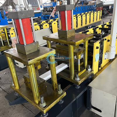 Kontrol PLC Pemotongan Cetakan Hidraulik Profil T V Bentuk Pagar Baja Membuat Mesin Roll Forming