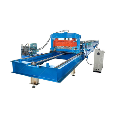 PLC Control System Floor Deck Roll Forming Machine 1250mm Lebar untuk Pabrik Lembar Decking